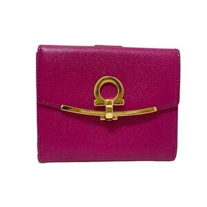 Salvatore Ferragamo Gancini - Pink Leather Double-hook Wallet